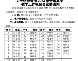 关于组织参加2023年全市高中教学工作视频会议的通知